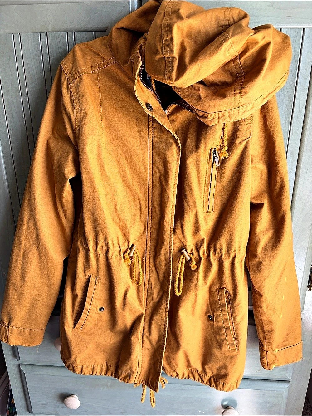 Ambiance Utility Jacket Cotton Polyester Yellow Size Small